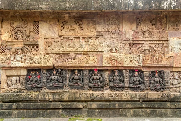 Προβολή στο διακοσμητικό πέτρινο ανάγλυφο του ναού Parsurameswara στο Bhubaneswar - Odisha, Ινδία — Φωτογραφία Αρχείου
