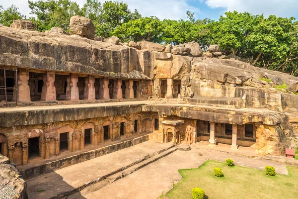 View at the Rani Gumpha caves of Udayagiri caves complex in Bhubaneswar - Odisha, India — Stock Photo, Image