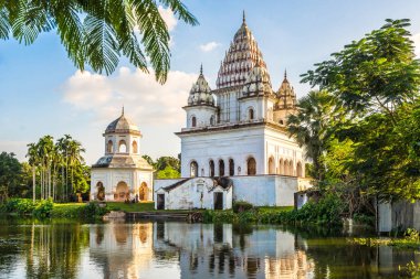 View at the Siva Temple and Roth Mondir buildings in Puthia - Bangladesh clipart