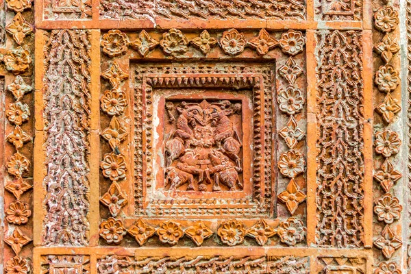 Blick auf die Dekoration des pancharatna gobinda mandir Tempels in Puthia, bangladesh — Stockfoto