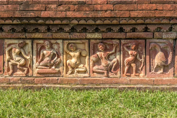 Blick auf die dekorativen Motive der antiken Ruinen somapura mahavihara in paharapur - bangladesh — Stockfoto