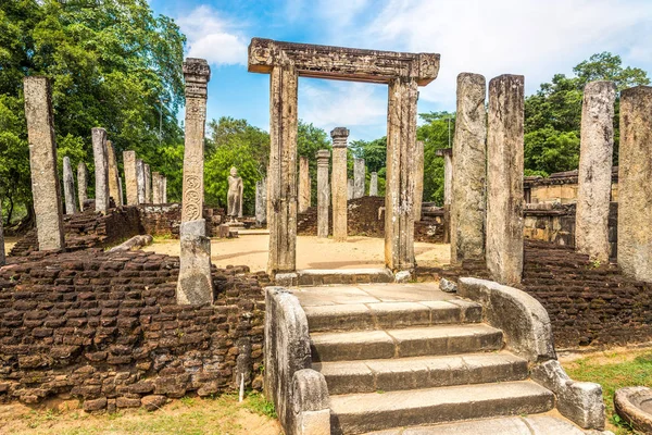 Uitzicht Ruïnes Van Atadage Jayanthipura Complex Polonnaruwa Sri Lanka — Stockfoto