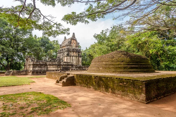 Vista Templo Nalanda Gedige Com Estupa Budista Perto Matale Sri — Fotografia de Stock