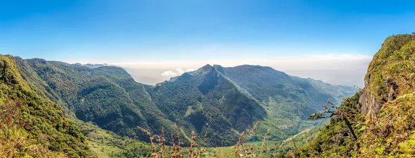 Panoramic View Valley Mountain Saddle Worlds End Horton Plains National — Stock Photo, Image