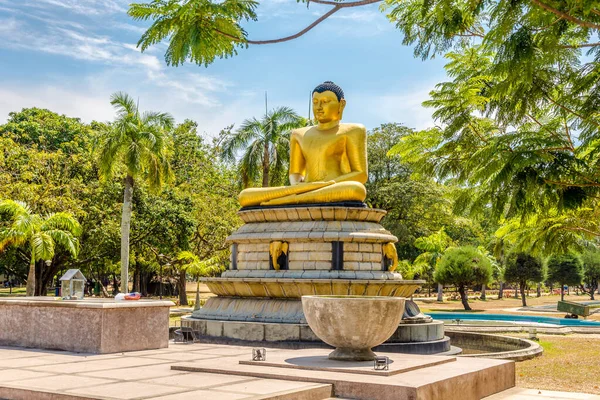 Vista Viharamaha Devi Park Estatua Buda Colombo Sri Lanka — Foto de Stock