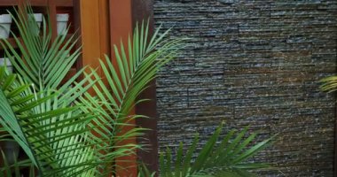 Decorative waterfall with splashing water stream