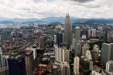 Kuala Lumpur Şehri. KL Kulesi 'nden Panorama görünümü