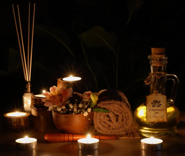 Still Life Thai Massage Spa Flowers — Stock Photo, Image