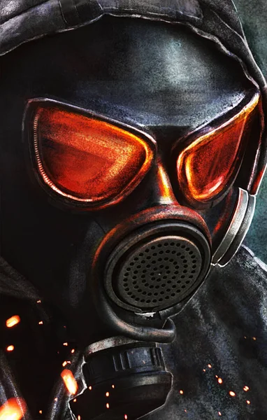 gas mask, stalker, post-apocalypse, war, biological weapons, virus, explosion, danger