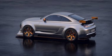 Markasız, jenerik konsept bir arabanın 3 boyutlu çizimi