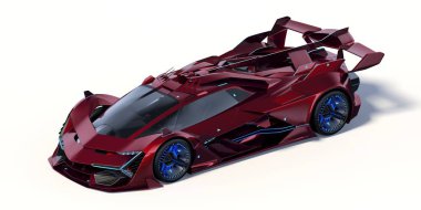 Markasız, jenerik konsept bir arabanın 3 boyutlu çizimi