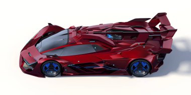 Markasız, jenerik konsept bir arabanın 3 boyutlu çizimi