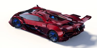 Markasız, jenerik konsept bir arabanın 3 boyutlu çizimi