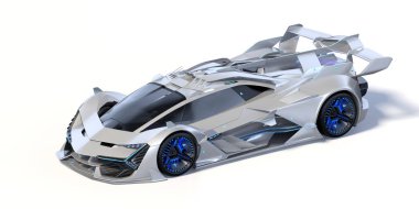 Markasız, jenerik konsept bir arabanın 3 boyutlu çizimi