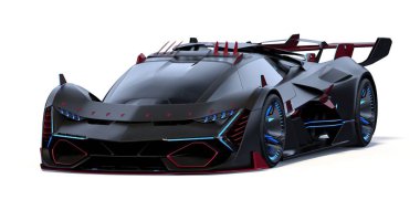 Markasız, jenerik konsept bir arabanın 3 boyutlu çizimi