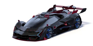 Markasız, jenerik konsept bir arabanın 3 boyutlu çizimi