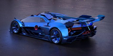 Markasız, jenerik konsept bir arabanın 3 boyutlu çizimi