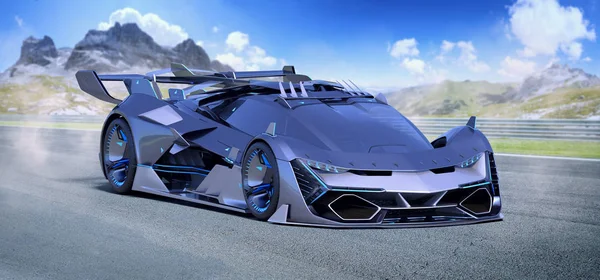 Rendu Concept Car Générique Sans Marque — Photo