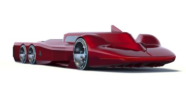 Markasız, jenerik konsept bir arabanın 3 boyutlu çizimi