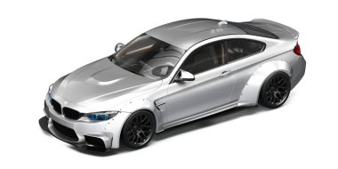 Markasız, jenerik konsept bir arabanın 3 boyutlu çizimi