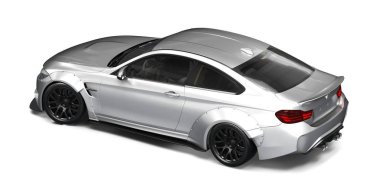 Markasız, jenerik konsept bir arabanın 3 boyutlu çizimi