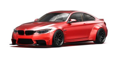 Markasız, jenerik konsept bir arabanın 3 boyutlu çizimi