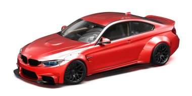 Markasız, jenerik konsept bir arabanın 3 boyutlu çizimi