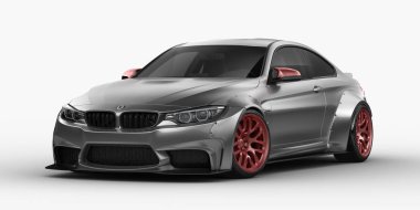 Markasız, jenerik konsept bir arabanın 3 boyutlu çizimi