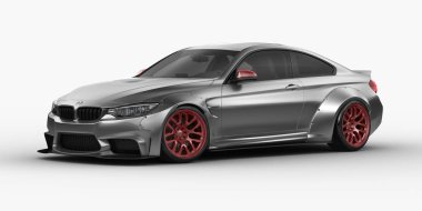 Markasız, jenerik konsept bir arabanın 3 boyutlu çizimi