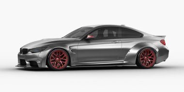 Markasız, jenerik konsept bir arabanın 3 boyutlu çizimi