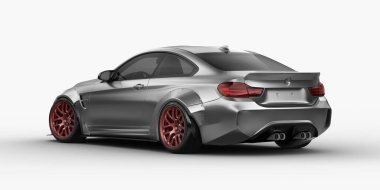 Markasız, jenerik konsept bir arabanın 3 boyutlu çizimi