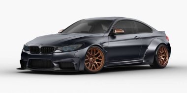 Markasız, jenerik konsept bir arabanın 3 boyutlu çizimi