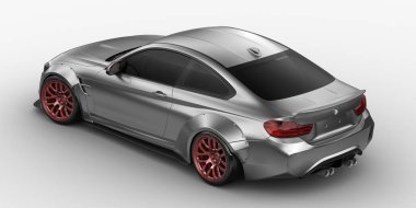 Markasız, jenerik konsept bir arabanın 3 boyutlu çizimi