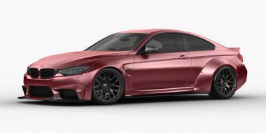 Markasız, jenerik konsept bir arabanın 3 boyutlu çizimi