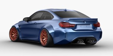 Markasız, jenerik konsept bir arabanın 3 boyutlu çizimi