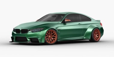 Markasız, jenerik konsept bir arabanın 3 boyutlu çizimi