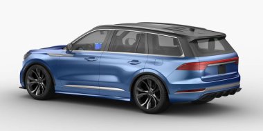 Stüdyo ortamında markasız, jenerik konsept bir arabanın 3 boyutlu çizimi