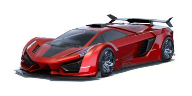 Markasız, jenerik konsept bir arabanın 3 boyutlu çizimi 