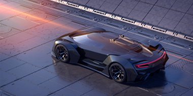 Markasız, jenerik bir arabanın 3D görüntülemesi