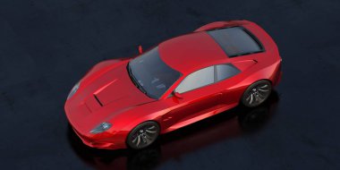 Stüdyo ortamında markasız jenerik arabaların 3 boyutlu çizimi