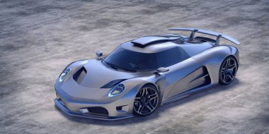 Stüdyo ortamında markasız jenerik arabaların 3 boyutlu çizimi