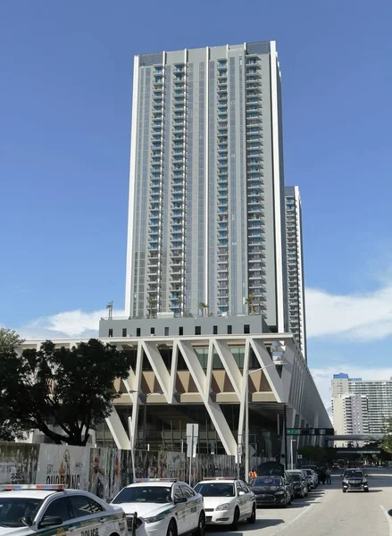 Las Luces Chritsma Las Arquitecturas Del Centro Miami — Foto de Stock