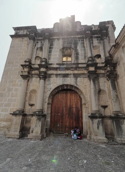 Antigua Guatemala Városának Építészete Népe — Stock Fotó