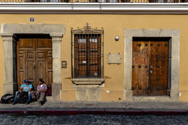 Antigua Nın Guatemala Şehir Mimarisi Spanyol Sömürgeciliği Ayrıntıları — Stok fotoğraf