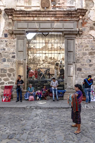 Місто Антигуа Гватемала Оленячому Місці Шизопанічного Колоніалізму — стокове фото