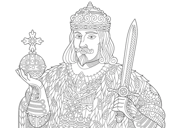 Zentangle rey estilizado — Archivo Imágenes Vectoriales