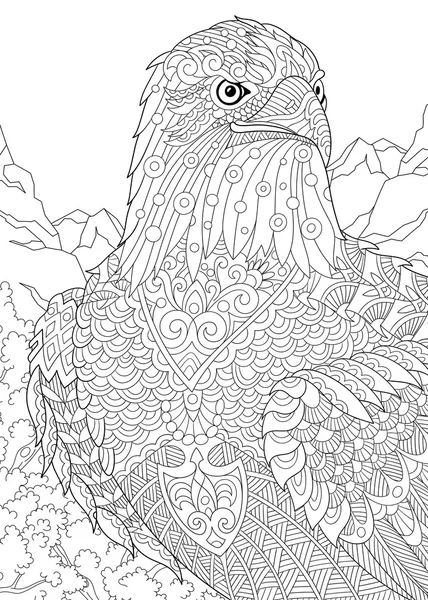 Zentangle stylizowany orzeł — Wektor stockowy