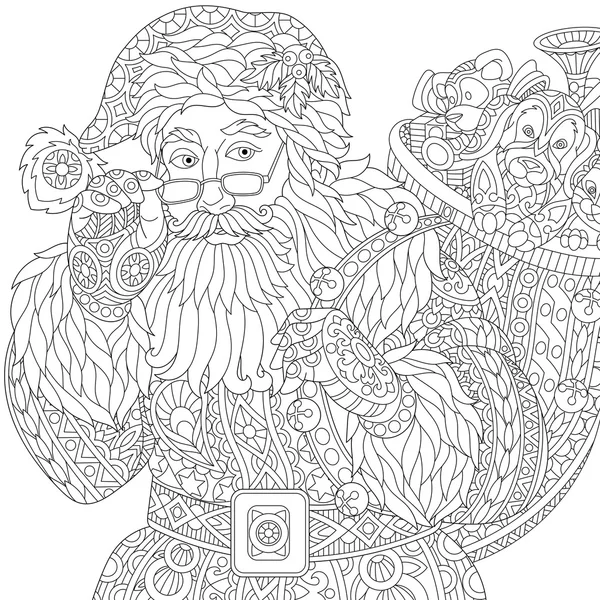 Zentangle estilizado Santa Claus — Vector de stock