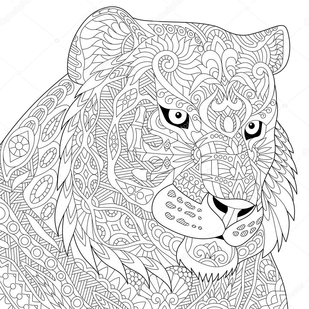 caricatura de tigre para colorear ilustracion vectorial del libro images vectorielles vecteurs libres droits depositphotos croix avec vigne coloriage