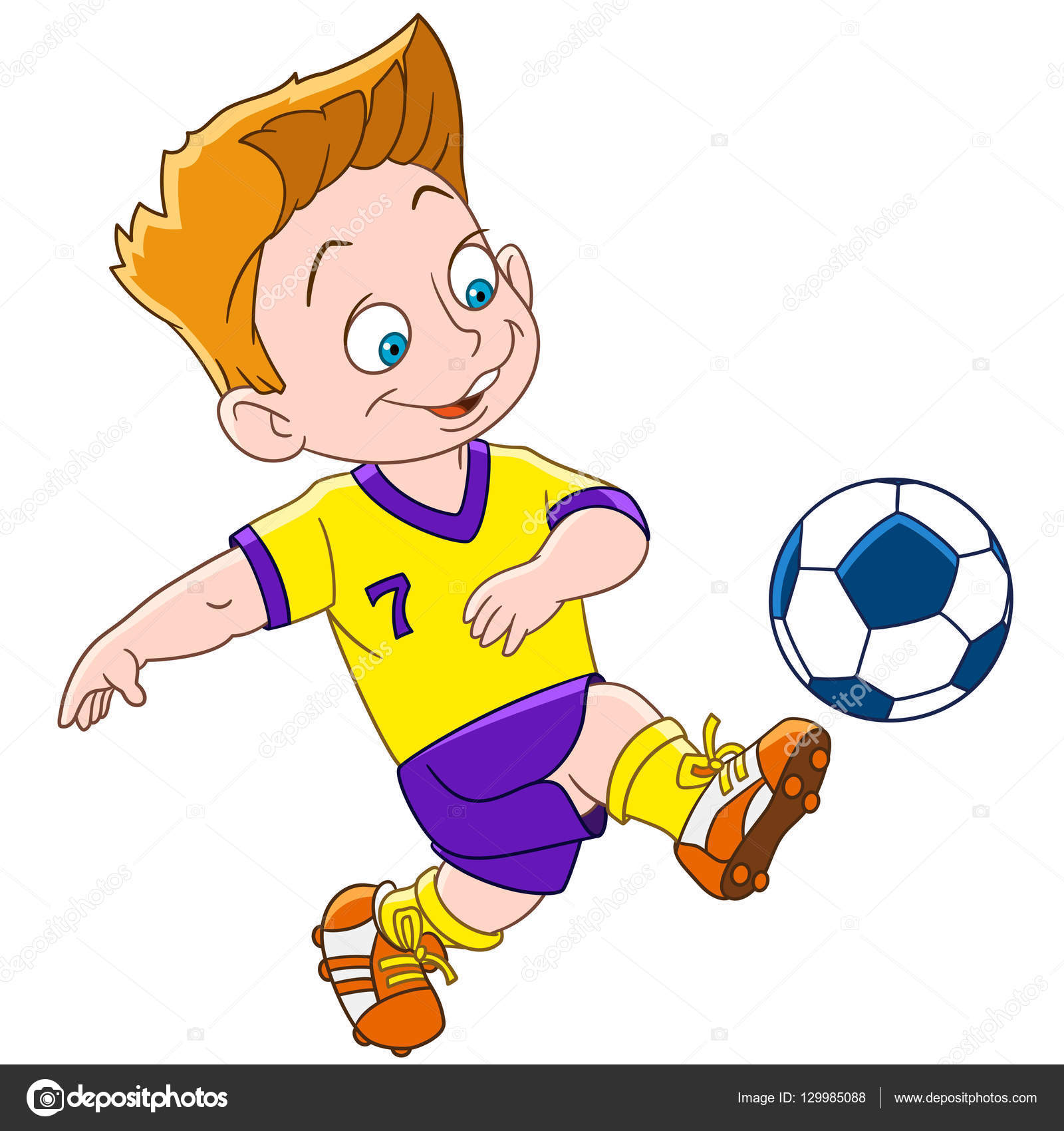 Menina Jogando Futebol Ilustração Colorida Dos Desenhos Animados